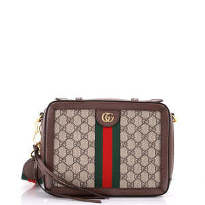 Gucci Small Ophidia Zip Around Camera Bag GG Coated Canvas